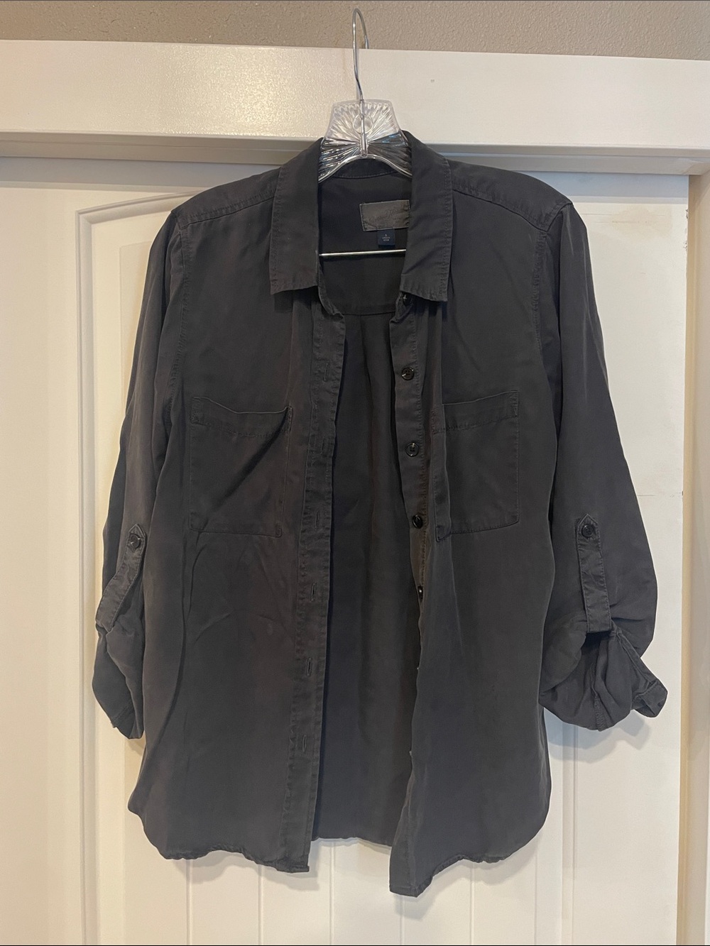 Universal Thread Charcoal Button-Down Blouse